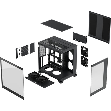 Carcasa de torre midi Fractal design pop 2 vision (negro | 1x USB-A | 1x USB-C | vidrio templado)