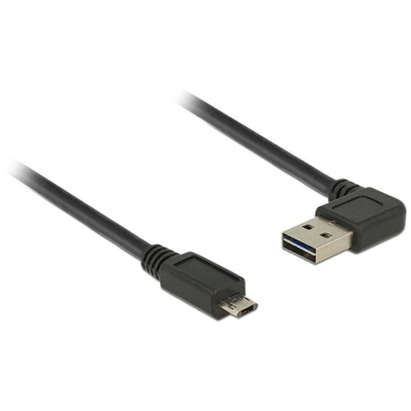 Delock cable easy-usb-a 2.0 macho > cable easy-usb micro-usb-b 2.0 macho (negro, 1 metro)