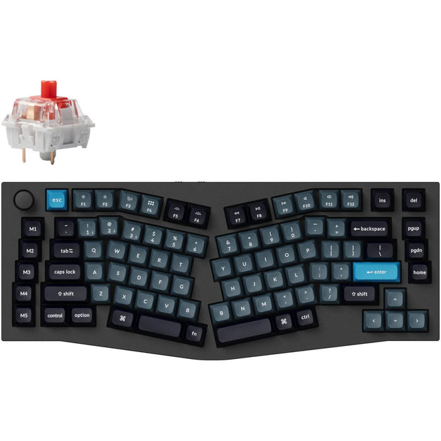 Keychron q10 pro-m1, teclado (carbono, diseño estadounidense, k pro red, alice 75%, leds rgb, ksa double-shot pbt, hot swap, bluetooth 5.1, perilla)
