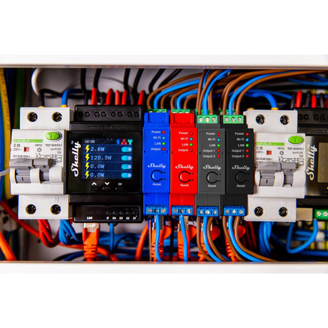Shelly pro 4pm relevo (4 canales, WiFi, LAN, Bluetooth)
