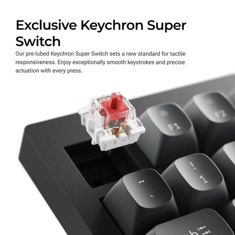 Teclado mecánico personalizado con cable Keychron v1w-d1 8k qmk (negro, diseño estadounidense (qwerty), súper rojo, 75%, LED rgb, pbt de doble disparo, intercambio en caliente, 8k, botón)