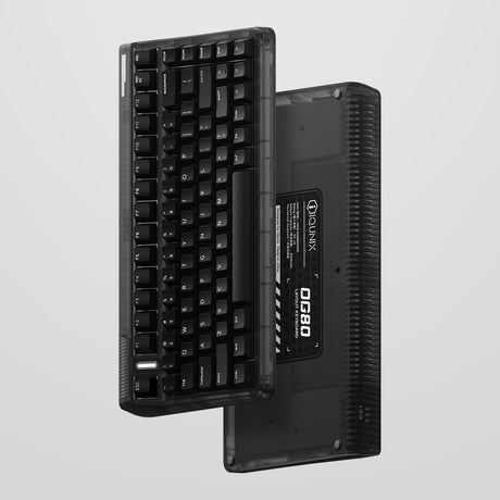 Teclado mecánico inalámbrico Iqunix og80 dark side (negro, diseño estadounidense (qwerty), marrón cereza mx, 80% (tkl), leds rgb, intercambiable en caliente, pbt, 2,4 ghz | bluetooth 5.1 | usb-c)