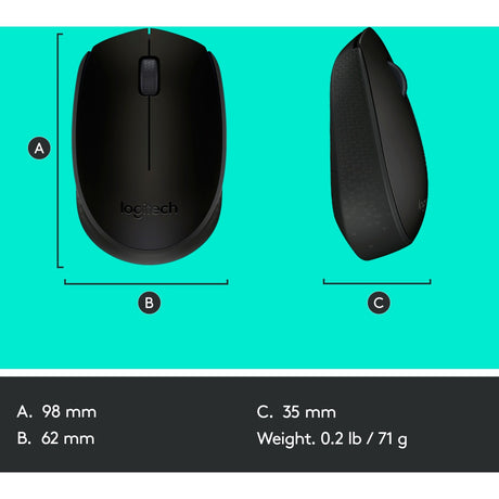 Ratón Logitech b170 (negro, inalámbrico)