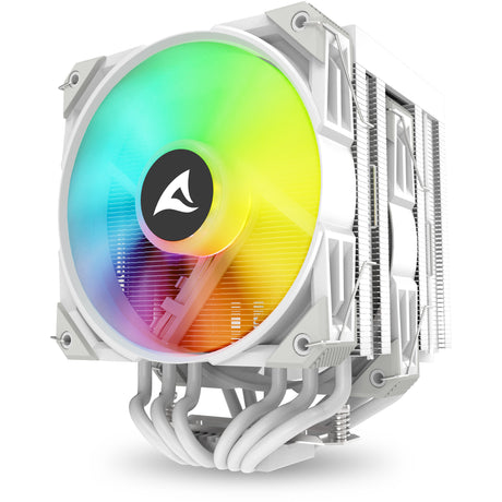 Enfriador de CPU Sharkoon a60 rgb (blanco, conector de ventilador pwm de 4 pines)