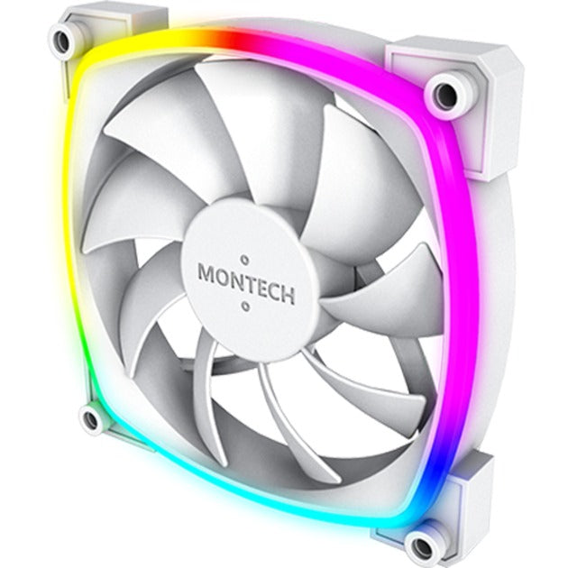 Montech ax120 fan pwm paquete de 3 ventiladores de caja rgb (blanco, 3 piezas, 120 x 120 x 25 mm)