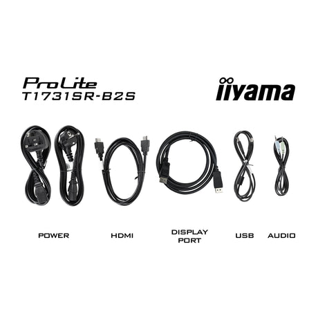 Monitor táctil iiyama prolite t1731sr-b2s 17 (negro, vga, hdmi, displayport, audio, táctil)