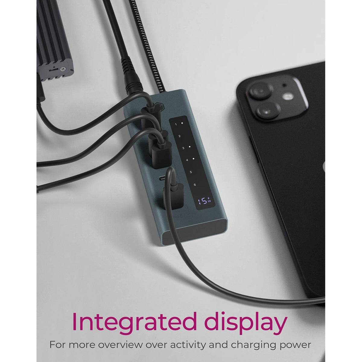 Icy box Concentrador USB USB-C 3.2 gen 2 de 7 puertos (azul-gris)
