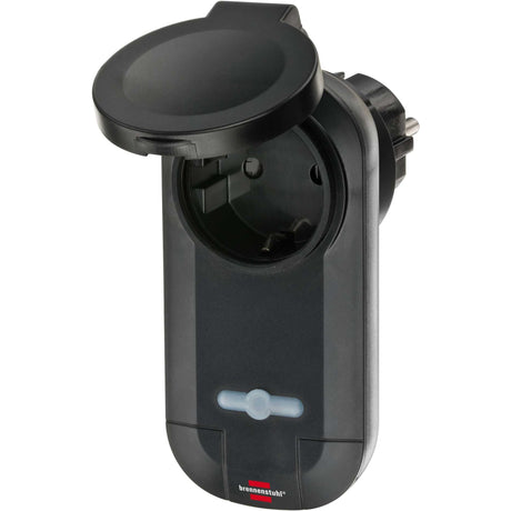 Brennerstuhl interruptor inalámbrico RC CE1 0201, 2 enchufes inalámbricos (exterior IP44, con transmisor de mano y mayor protección contra contactos) negro