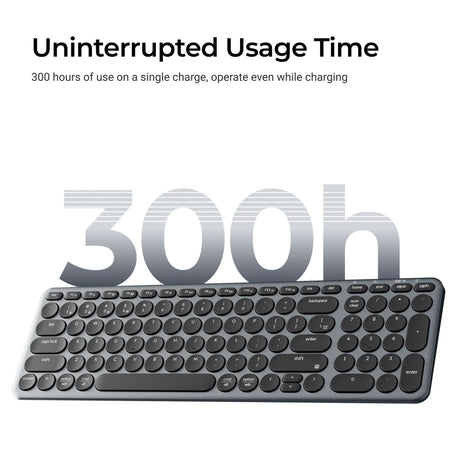 Teclado Keychron b4 pro-k1 (gris, distribución estadounidense (QWERTY), interruptores de tijera, 96 %, teclas ABS, 2,4 GHz | Bluetooth | USB)