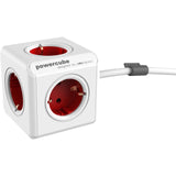 Regleta eléctrica extendida Allocacoc powercube (blanco rojo)