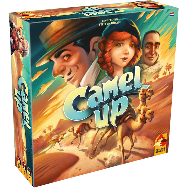 Asmodee eggertspiele camel up - juego de mesa carrera de camellos - nueva edición con palmera 3D