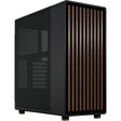 Carcasa de torre midi norte con diseño fractal (color madera negra | 2x USB-A | 1x USB-C)