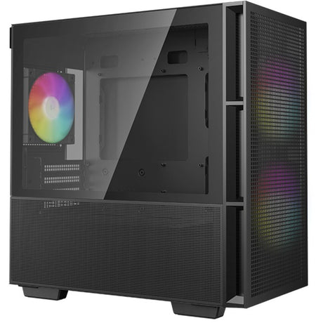 Carcasa mini torre Deepcool ch360 (negra | 1x USB-A | 1x USB-C | RGB | vidrio templado)