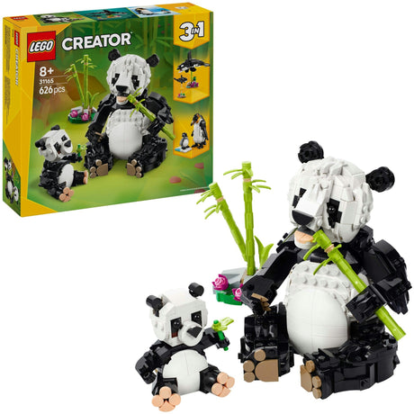 Lego creador 3 en 1 animales salvajes: familia panda - 31165