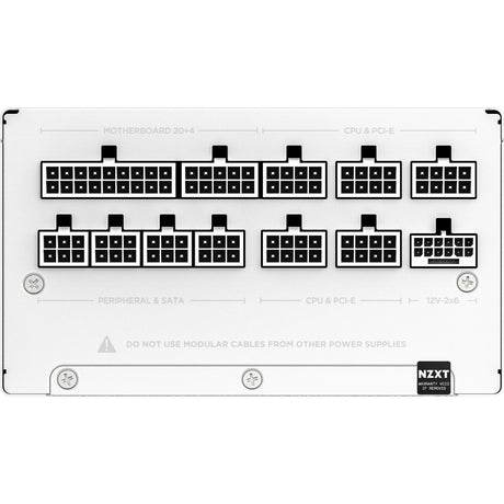 Fuente de alimentación modular nzxt c1200 gold atx 3.1 de 1200 vatios (blanca, 1x 12v-2x6, 3x pcie)