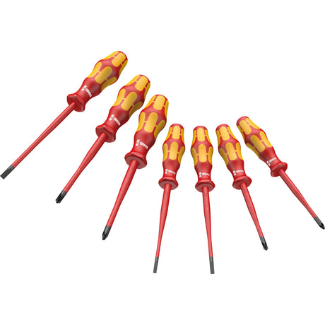 Juego de destornilladores Wera 160 iss 7 kraftform plus serie 100 (rojo amarillo, 7 piezas)