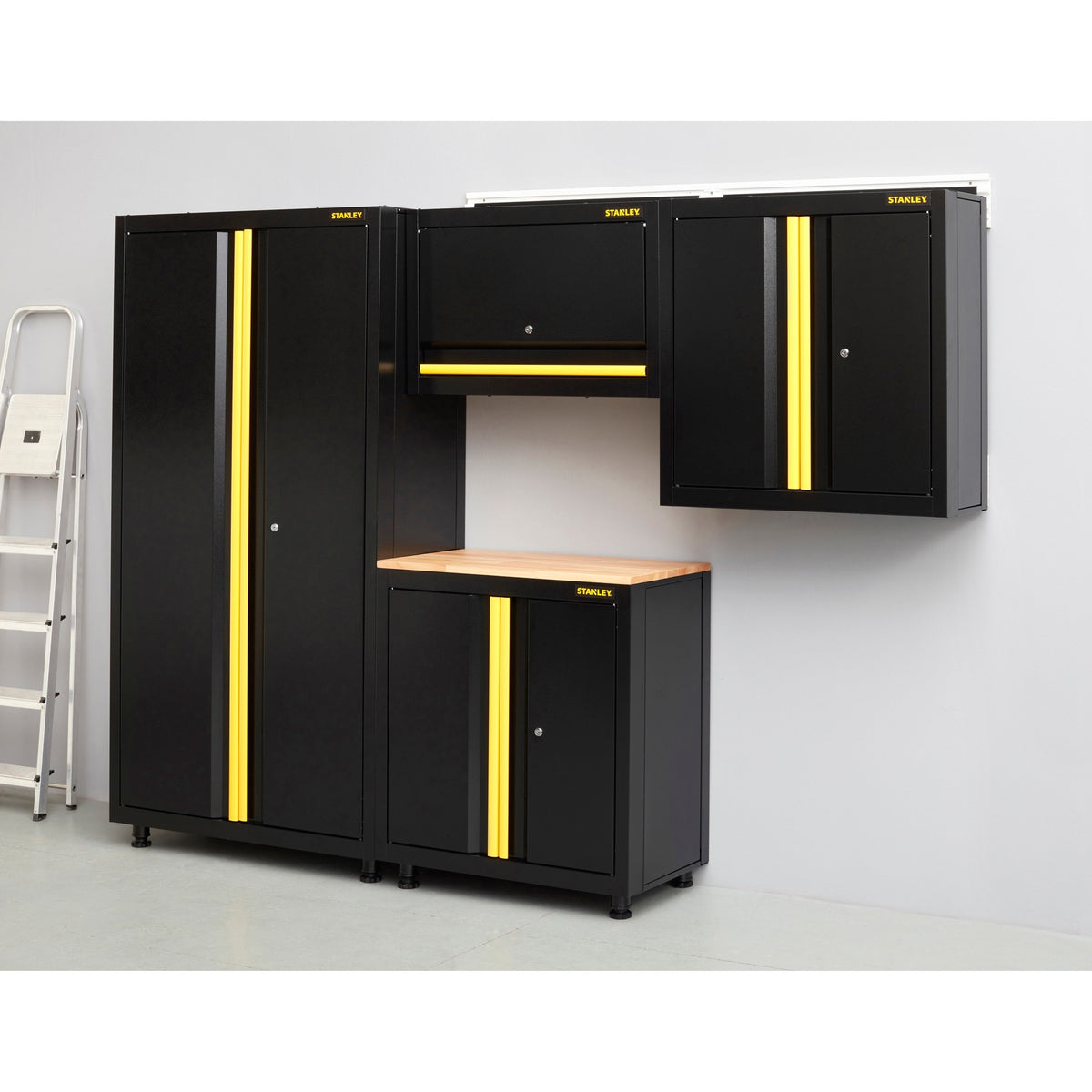 Armario de pared Stanley armario de herramientas rta de 2 puertas (negro amarillo)