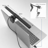 Barra de luz LED para computadora portátil con clip regulable Act Connectivity (negro, alimentación por USB, 3000k-6500k)