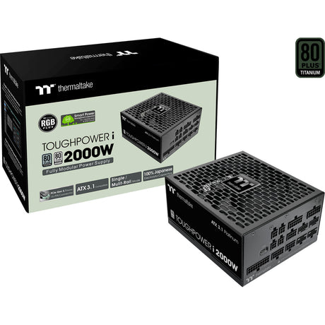Fuente de alimentación modular Thermaltake Toughpower i de 2000 vatios (negro, 4x 12v-2x6, 8x pcie)