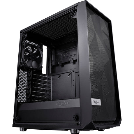 Carcasa de torre midi meshify c de diseño fractal (negro | 2x USB-A | vidrio templado)