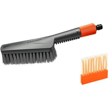 Gardena cleansystem set de limpieza con cepillo de mano, cepillo de lavado suave con varillas de jabón (gris, 18860-20)