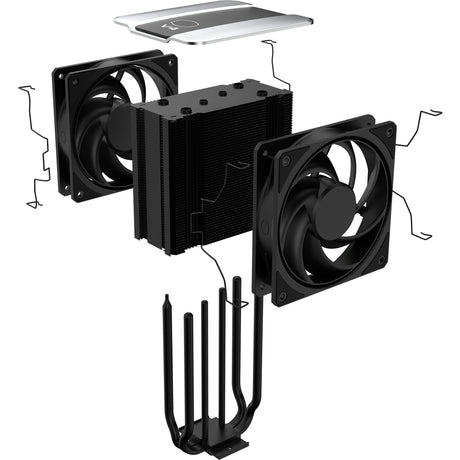 Cooler master v4 alpha 3dhp negro enfriador de CPU (negro)