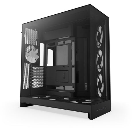 Carcasa torre midi nzxt h9 flow rgb+ (negro (mate) | 2x usb-a | 1x usb-c | rgb | vidrio templado)