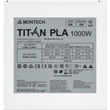 Fuente de alimentación modular montech titan pla de 1000 vatios (blanca, 2x pcie)
