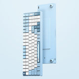 Teclado mecánico inalámbrico Iqunix F97 Wintertide (azul claro, diseño EE. UU. (QWERTY), Cherry MX Brown, 96 %, LED RGB, intercambiable en caliente, PBT, 2,4 GHz | Bluetooth 5.1 | USB-C)