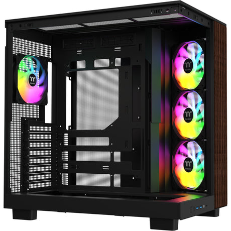 Carcasa Thermaltake View 380 XL WS ARGB MIDI Tower (color madera negra | 2x USB-A | 1x USB-C | RGB | vidrio templado)
