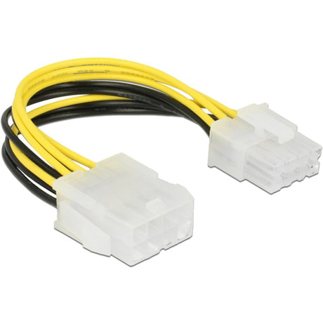 Delock cable de extensión de alimentación eps de 8 pines macho > hembra (negro amarillo, 0,15 metros)