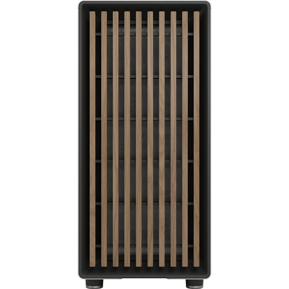 Carcasa de torre midi norte con diseño fractal (color madera blanca | 2x USB-A | 1x USB-C | vidrio templado)