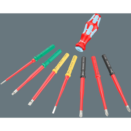 Wera kraftform kompakt vde acero inoxidable 17 extra delgado 1 buscador de herramientas, destornillador de 17 piezas (rojo azul)