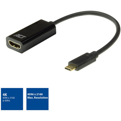 Conectividad Act Adaptador USB-C a HDMI hembra (negro)