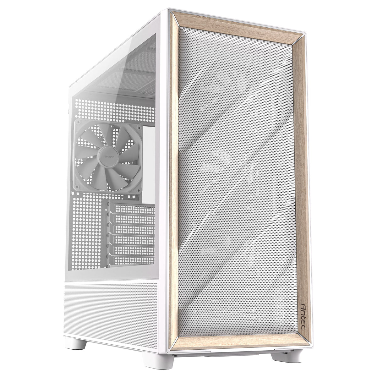 Carcasa de torre midi Antec flux (blanca | 2x USB-A | 1x USB-C | vidrio templado)
