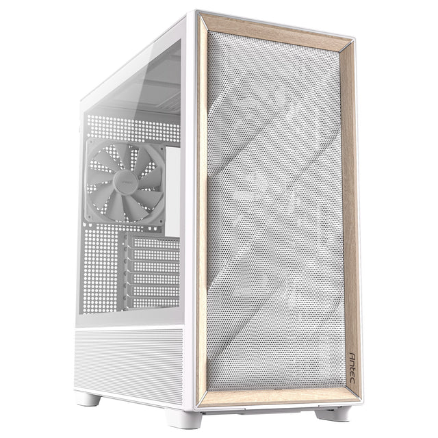 Carcasa de torre midi Antec flux (blanca | 2x USB-A | 1x USB-C | vidrio templado)