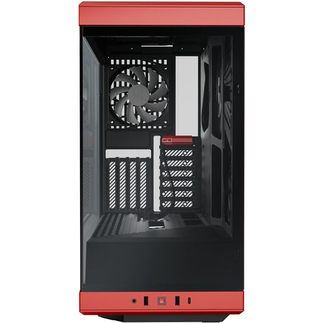 Carcasa torre midi Hyte y40 (rojo negro | 2x USB-A | 1x USB-C | vidrio templado)