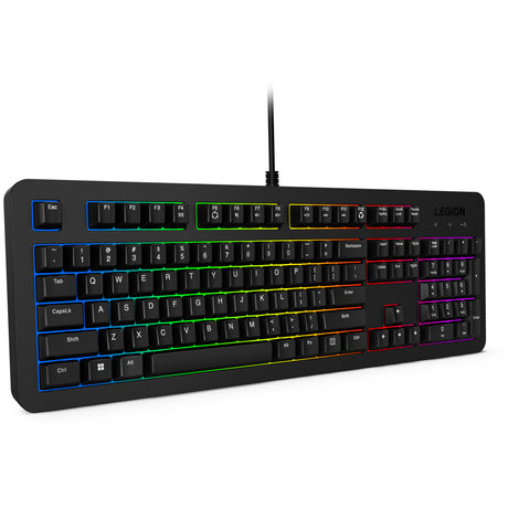Teclado para juegos Lenovo legion k310 rgb (negro, diseño estadounidense (qwerty), membrana, 100%, interruptor de membrana, rgb, usb)