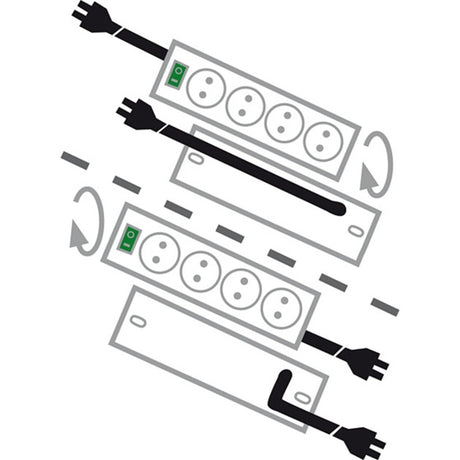 Brennerstuhl Primera-Tec Comfort Switch Plus regleta 19.500A con protección contra sobretensiones 7 contactos negro 2m H05VV-F 3G1.5 2 permanentes, 5 conmutables
