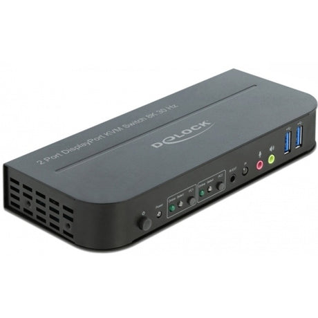 Delock conmutador kvm displayport 1.4 8k 30hz con USB 3.0 y conmutador kvm de audio