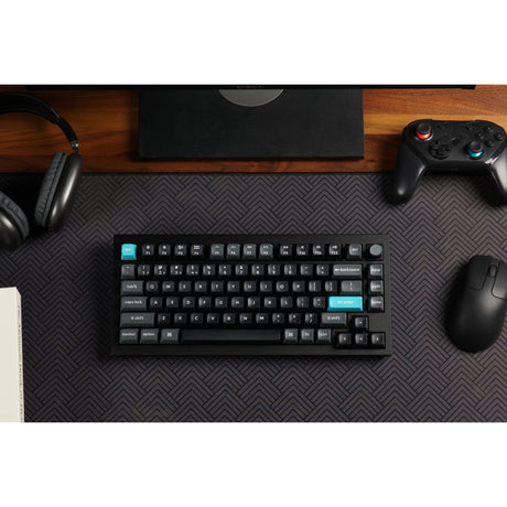 Teclado mecánico personalizado inalámbrico Keychron q1 ultra-m1 8k (negro, diseño estadounidense (qwerty), rojo seda pom, 75%, rgb, intercambio en caliente, 8k, 2,4 ghz | bluetooth 5.2 | usb-c)