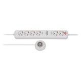 Brennerstuhl eco-line regleta confort interruptor plus el csp 24 6 vías blanco 1,5m h05vv-f 3g1.5 2 interruptores de pie externos permanentes y 4 conmutables