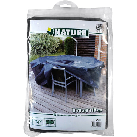 Nature funda protectora para juego de muebles de jardín funda redonda (negro, 6030604)