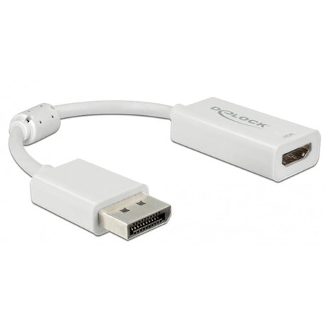 Delock displayport 1.4 > adaptador hdmi (blanco, 0,1 metros, 4k)