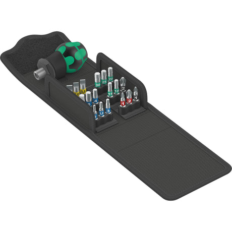 Wera kraftform kompakt stubby 1, juego de puntas de 19 piezas (negro verde)