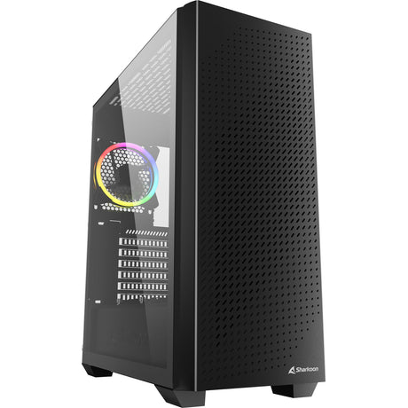 Sharkoon vs9 rgb carcasa midi torre negra (negro | 2x usb-a | 1x usb-c | rgb | vidrio templado)