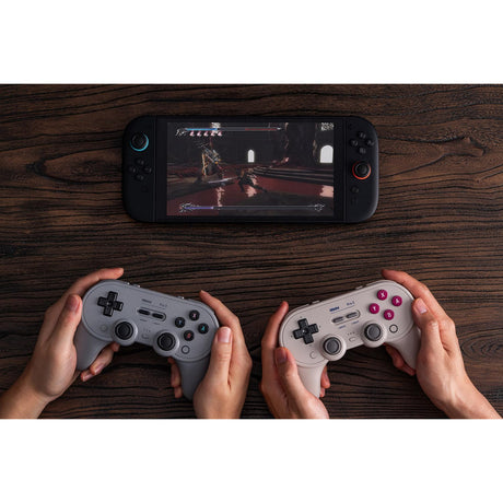 Gamepad bluetooth 8bitdo pro 3 (gris negro, switch 1 2, pc, android, usb bluetooth 2,4 ghz)