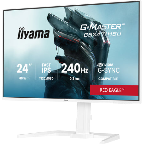 Iiyama G-Master Red Eagle GB2471HSU-W1 23.8 monitor gaming (blanco (mate), 2x HDMI, display port, USB-A, USB-C, 240 Hz)