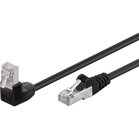 Cable de conexión Goobay cat 5e 90° f utp 0,5m (negro)