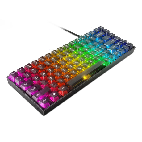 Teclado mecánico para juegos Lenovo legion k510 mini pro rgb (negro, diseño estadounidense (qwerty), 75%, interruptor marrón, intercambio en caliente, usb)